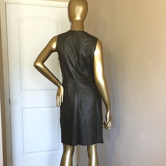 BANANA REPUBLIC Chocolate Brown Leather Dress NEW! - Picture 6 of 11
